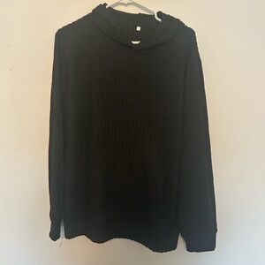 Black Lightweight Hooded Pullover